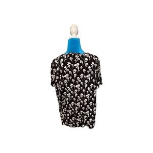 Simply Vera Vera Wang xxlarge modern tee black white floral print 100% rayon